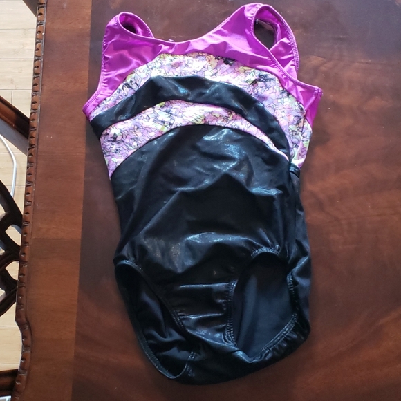 Black and purple gymnastics Leotard - Picture 1 of 2